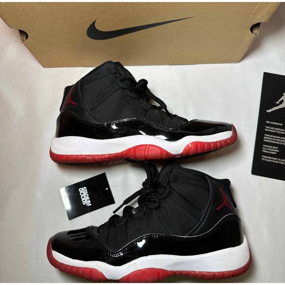 Size 7 - Air Jordan 11 Retro GS Bred 2019 Men's Shoes Ships Now - Picture 2 of 10